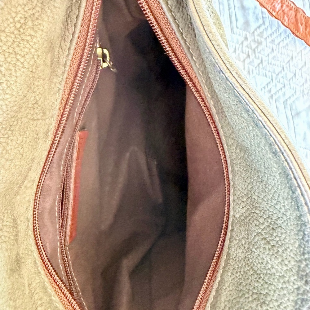 Ghurka Olive and brown trim Shoulder Bag - Picture 7 of 8